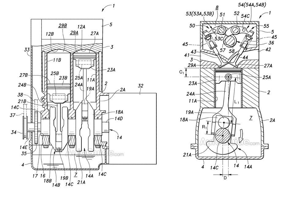 Honda разрабатывает революционный мотор с разными поршнями